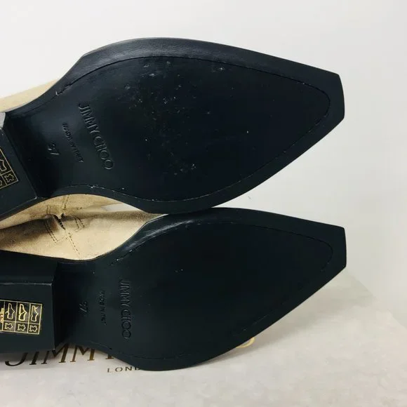 Jimmy Choo Women’s Jun / F Suede Stucco / Black Bootie Size 7 M (Medium)